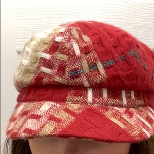 Burberry wool/ cashmere hat red L